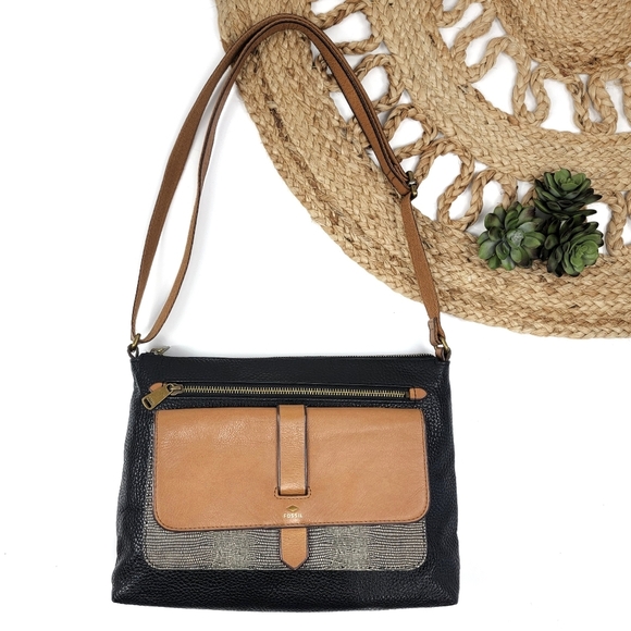 Fossil Kinley Crossbody Neutral Leather Purse - Picture 14 of 16